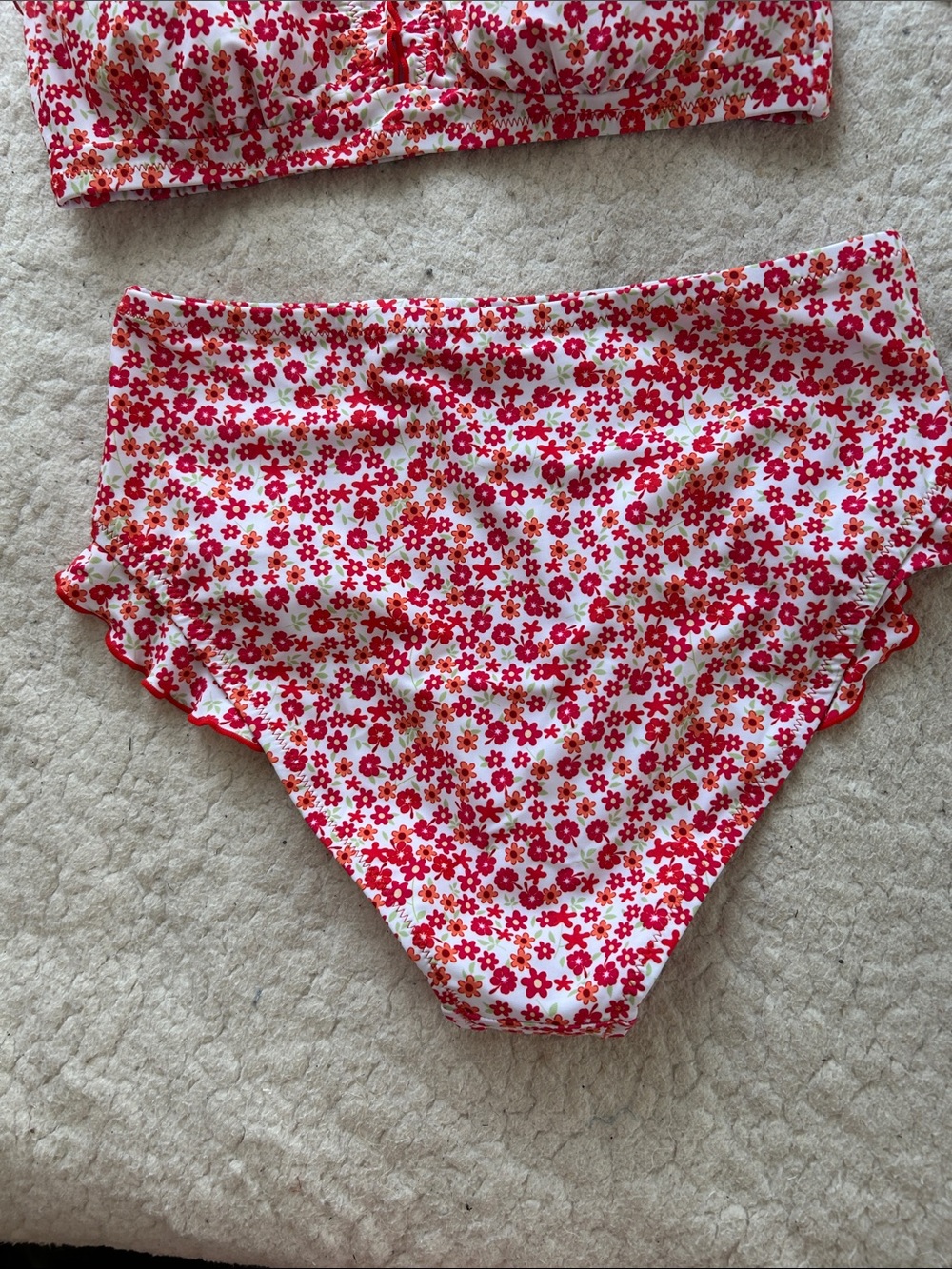 Hanna Nikole Floral Red High-Waist Bikini Set - Picture 3 of 10